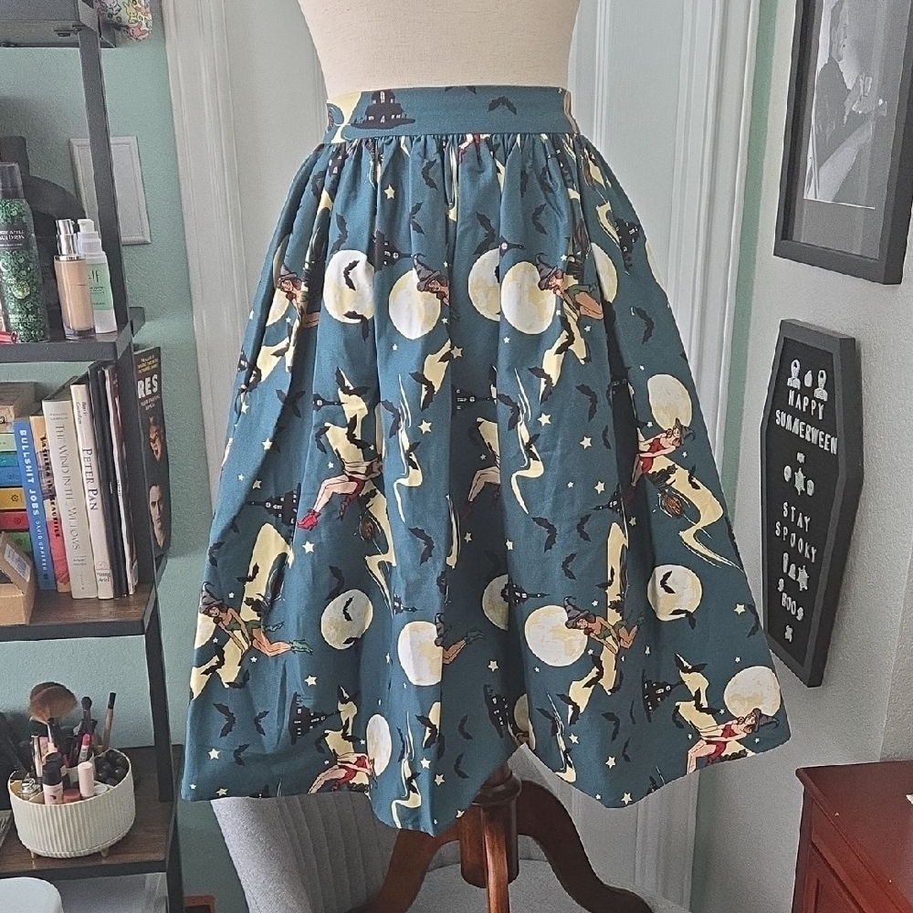 Collectif Jasmine Witches Swing Skirt, NWT, UK 8 - Picture 3 of 17